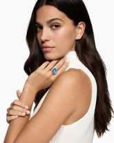 Albion® Ring in Sterling Silver with Blue Topaz and Diamonds, 15mm